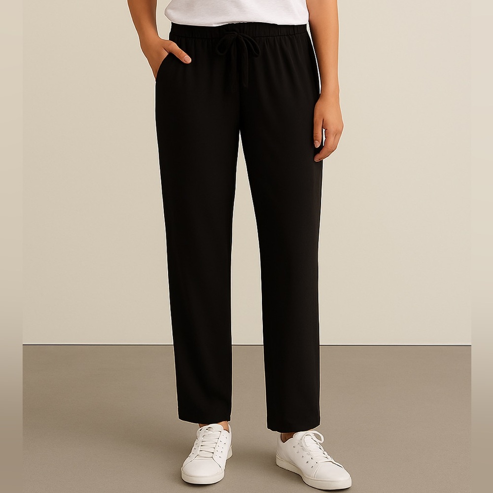 NWT Zac & Rachel Black Pants Size L Soft & Easy Relaxed Fit, Stretch Waistband
